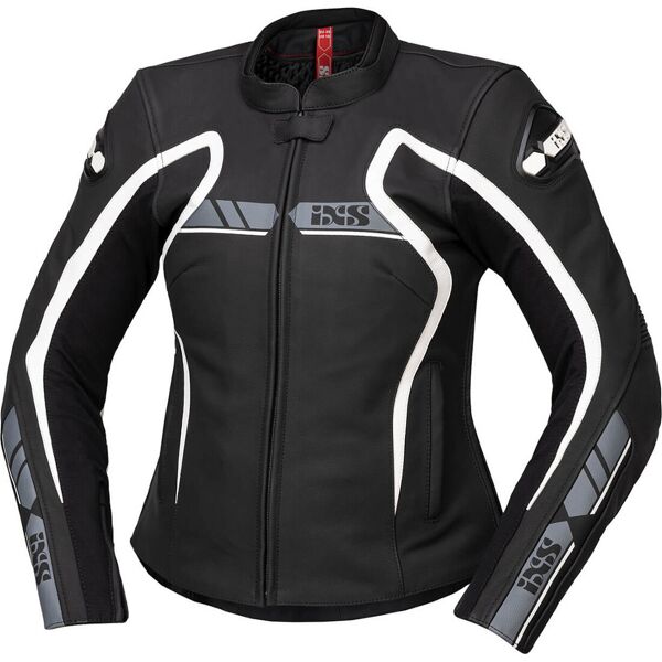 ixs rs-600 1.0 giacca donna moto in pelle nero bianco 40