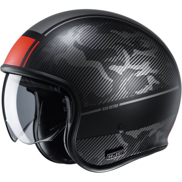 hjc v30 alpi casco jet nero rosso xs 54 55