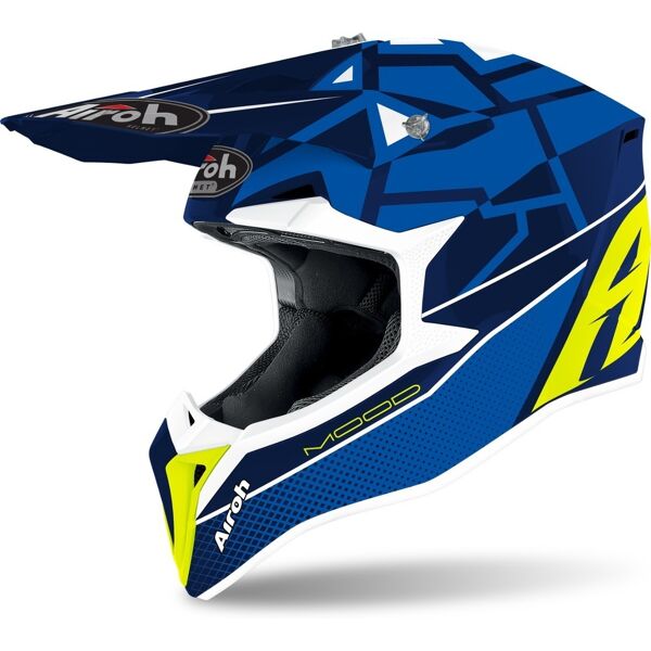 airoh wraap mood youth casco motocross giovanile blu 2xs