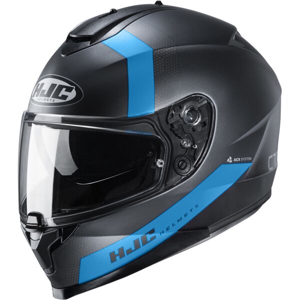 hjc c70 eura casco nero blu s
