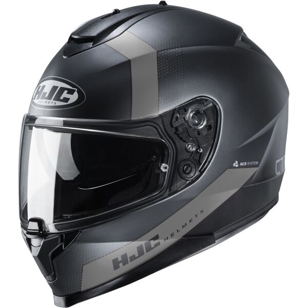 hjc c70 eura casco nero grigio xs