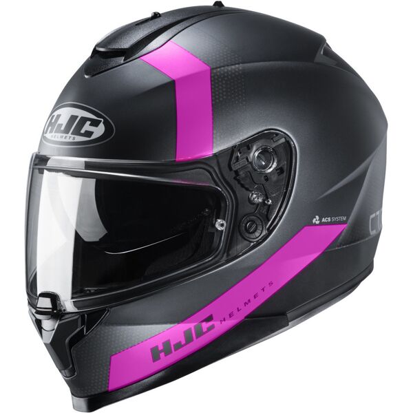 hjc c70 eura casco nero rosa s