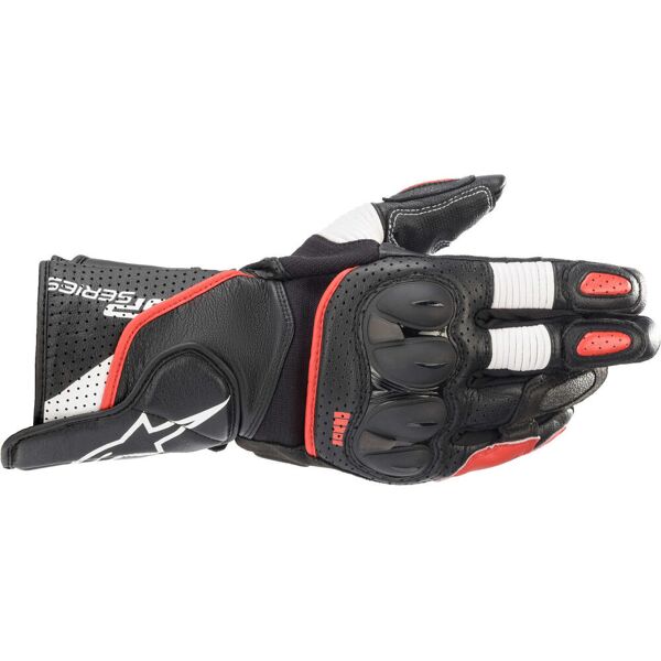 alpinestars sp-2 v3 guanti da moto nero bianco rosso s