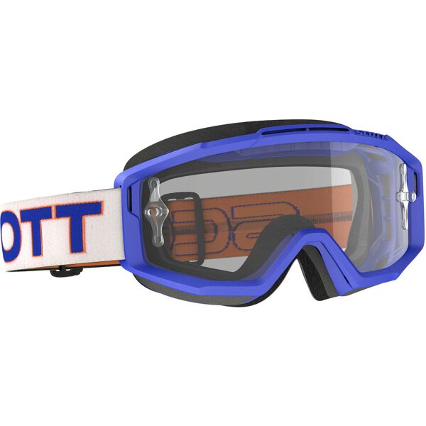scott split otg occhiali motocross blu/bianchi trasparente unica taglia