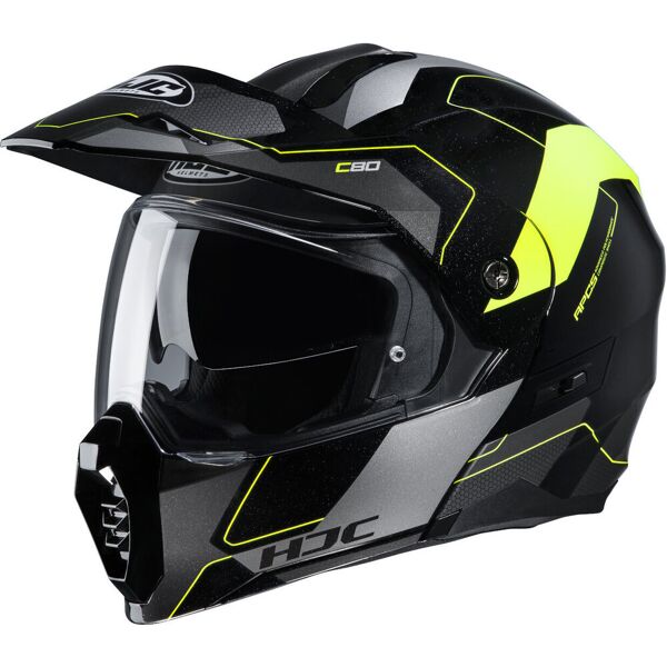 hjc c80 rox casco nero giallo s