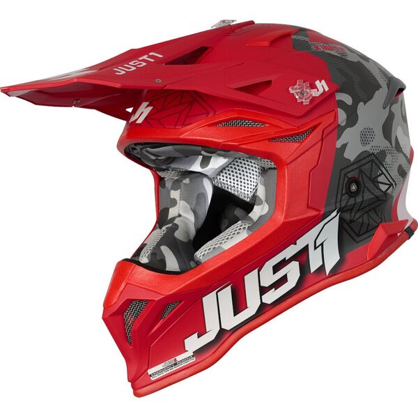 just1 j39 kinetic casco motocross nero rosso xs