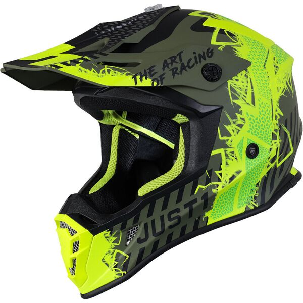 just1 j38 mask casco motocross verde giallo m