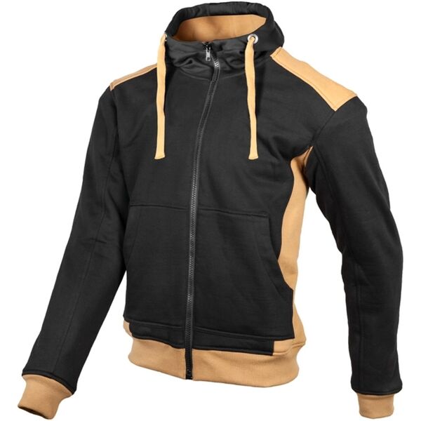 gms grizzly felpa con cappuccio moto nero marrone 2xl