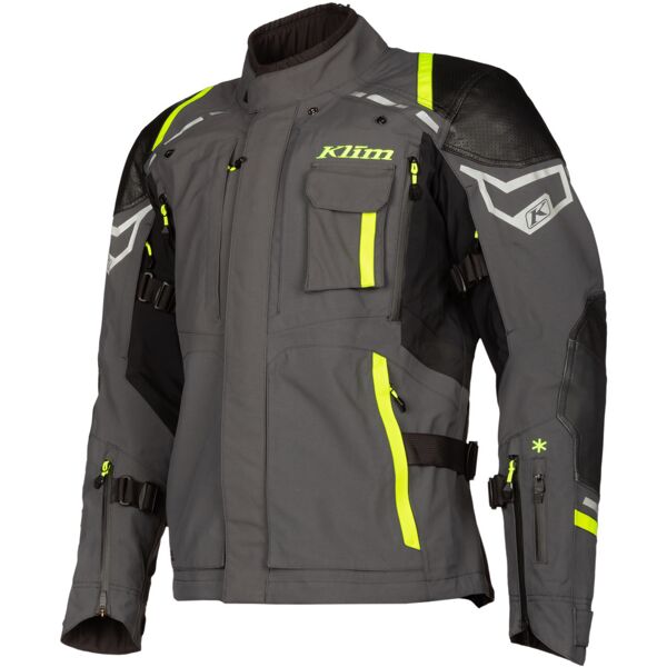 klim kodiak giacca tessile moto grigio giallo 26