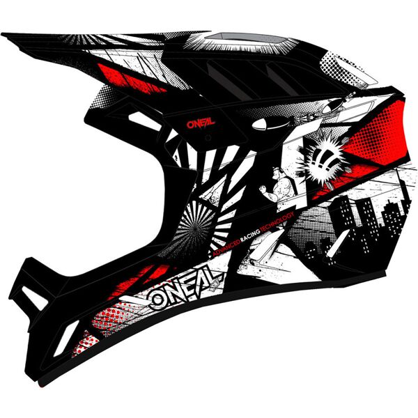 oneal backflip boom casco da discesa nero bianco rosso xl