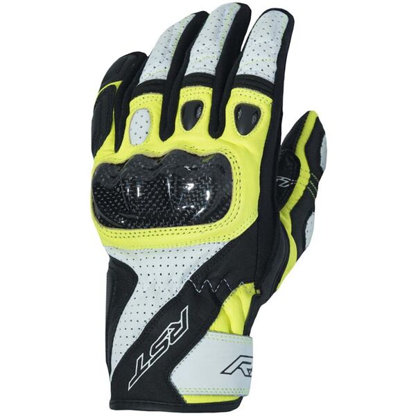 rst stunt iii guanti da moto nero bianco giallo 2xl