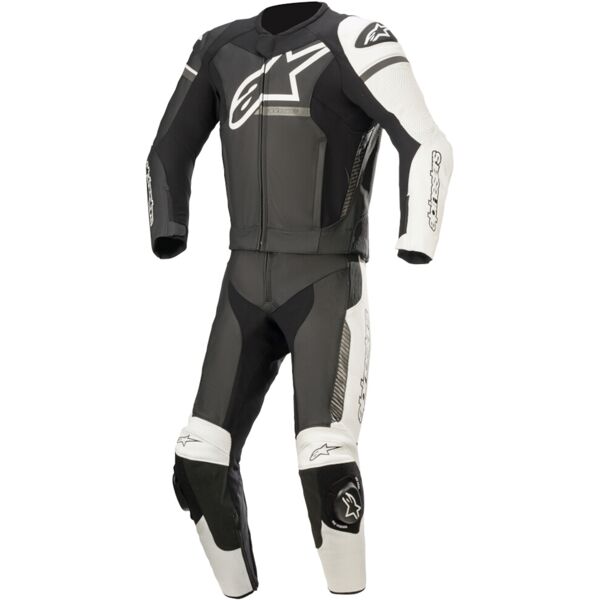 alpinestars gp force phantom abito in pelle moto in due pezzi nero grigio bianco 56