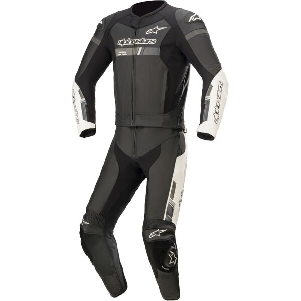 alpinestars gp force chaser abito in pelle moto in due pezzi nero bianco 56