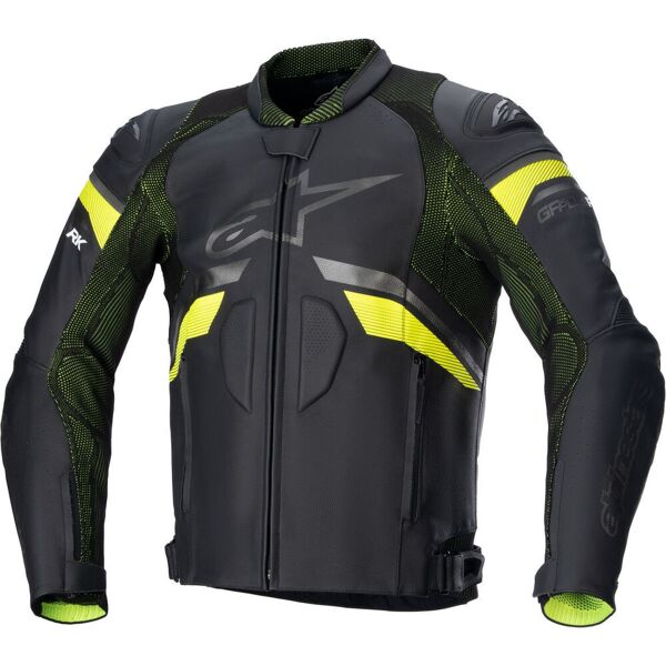 alpinestars gp plus r v3 rideknit giacca in pelle moto nero giallo 56