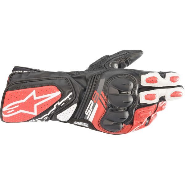 alpinestars sp-8 v3 guanti da moto nero bianco rosso m