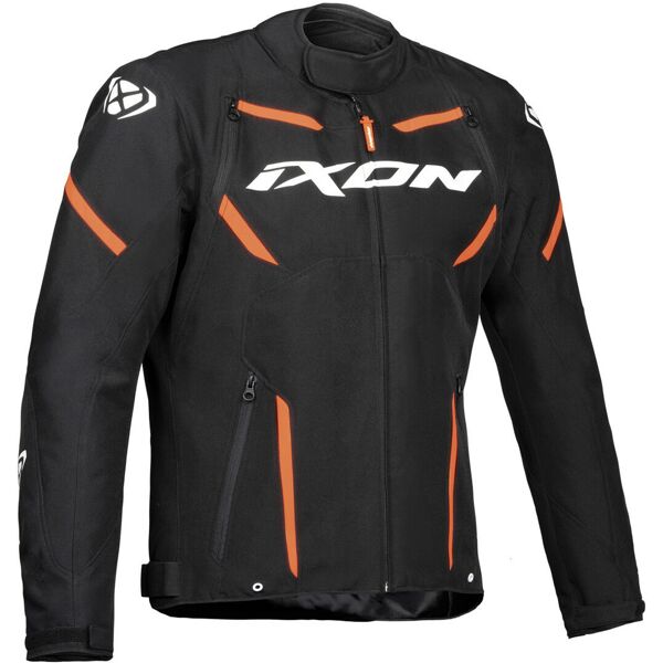 ixon striker giacca tessile da moto impermeabile nero bianco arancione xl