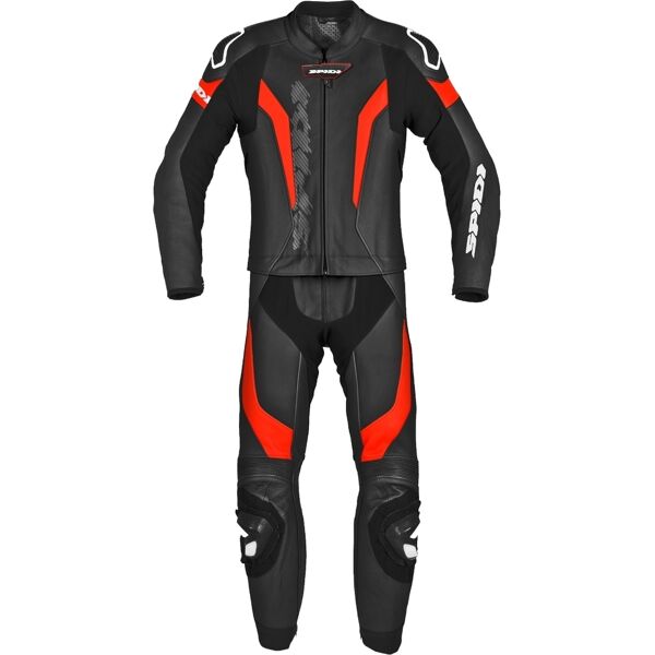 spidi laser touring abito in pelle moto in due pezzi nero rosso 52