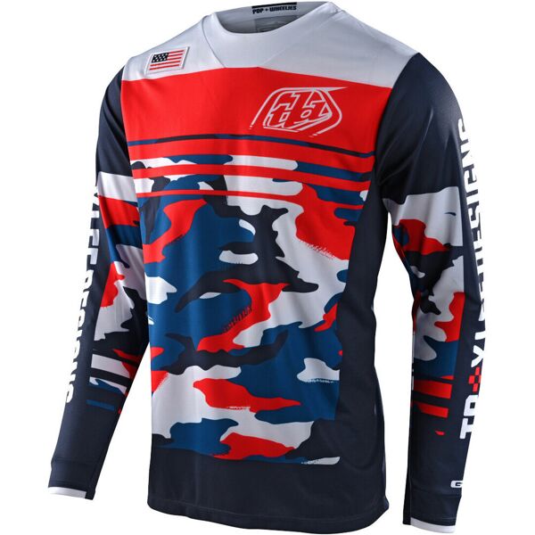 lee one & done gp formula camo maglia motocross bianco rosso blu l