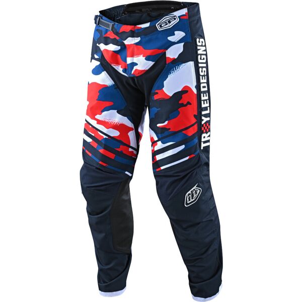 lee one & done gp formula camo pantaloni motocross bianco rosso blu 32