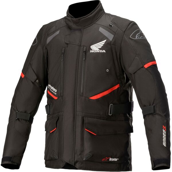 alpinestars honda andes v3 drystar giacca tessile moto nero rosso m