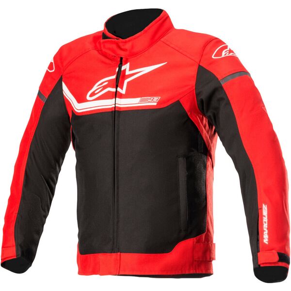 alpinestars mm93 austin giacca tessile per moto giovanile impermeabile nero rosso 62