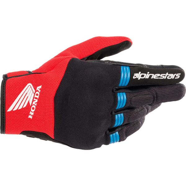 alpinestars honda copper guanti da moto nero rosso blu m