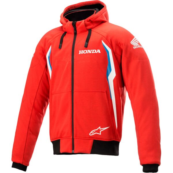 alpinestars honda chrome v2 sport felpa con cappuccio moto rosso m