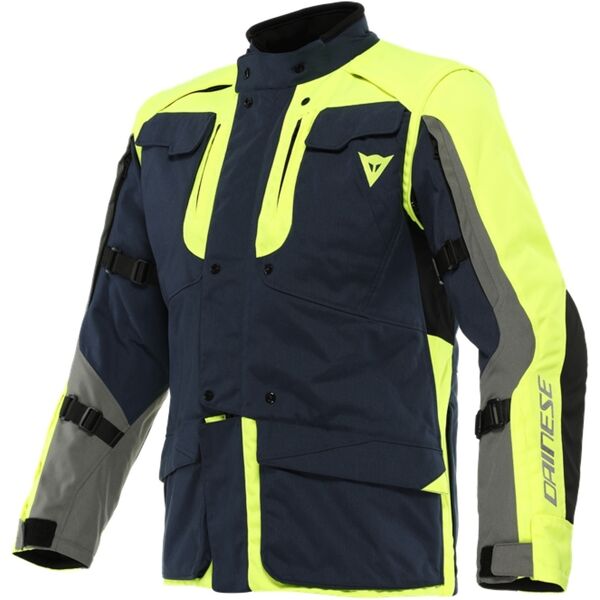 dainese alligator tex giacca tessile moto blu giallo 54