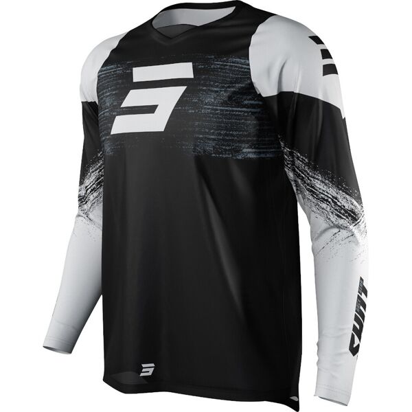 shot draw burst maglia motocross nero bianco s