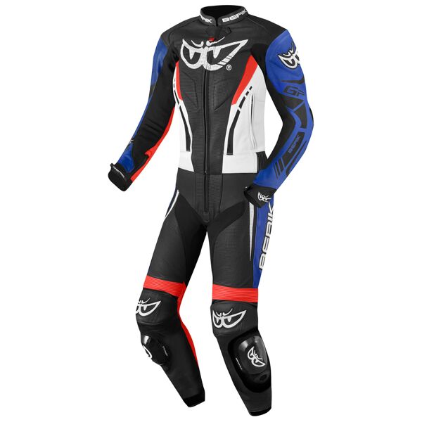 berik monza abito donna in pelle moto a due pezzi nero bianco rosso blu 42