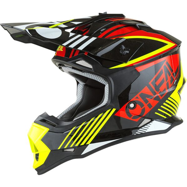 oneal 2series rush v.22 casco motocross rosso giallo xs