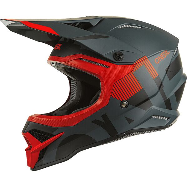 oneal 3series vertical v.22 casco motocross nero rosso 2xl