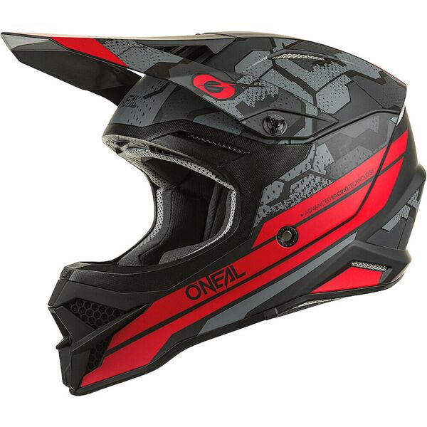 oneal 3series camo v.22 casco motocross nero rosso 2xl