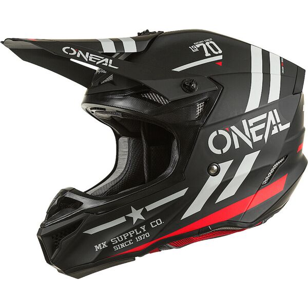 oneal 5series squadron v.22 casco motocross nero grigio xl