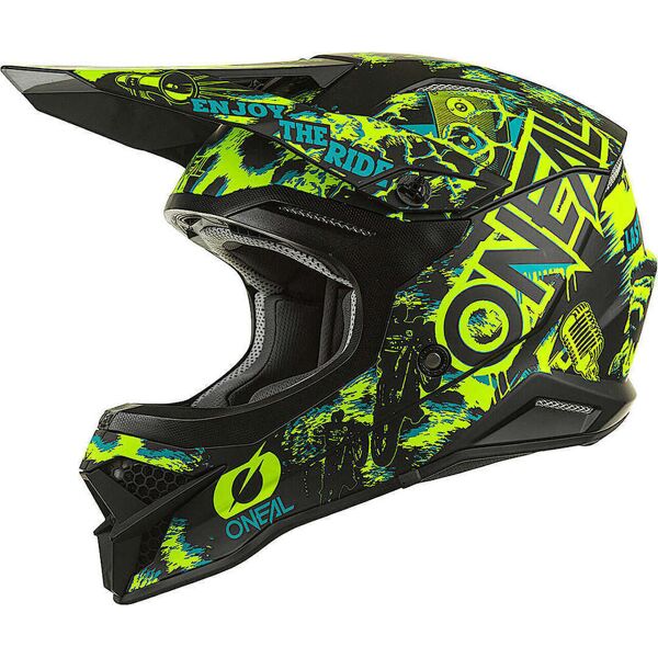 oneal 3series assault v.22 casco motocross nero verde xs