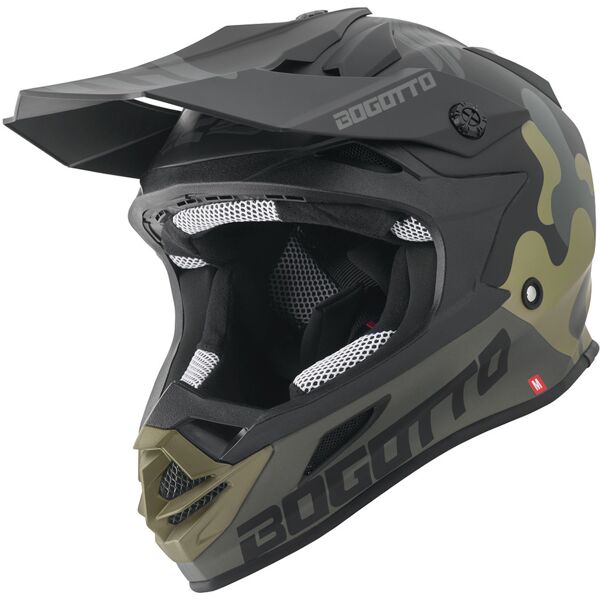 bogotto v328 camo casco motocross in fibra di vetro nero verde s