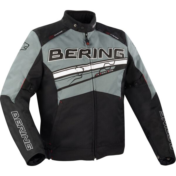 bering bario giacca tessile moto nero grigio bianco s