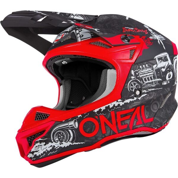 oneal 5series hr v.22 casco motocross nero rosso s