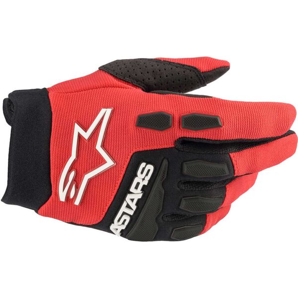 alpinestars full bore guanti motocross giovani nero rosso l