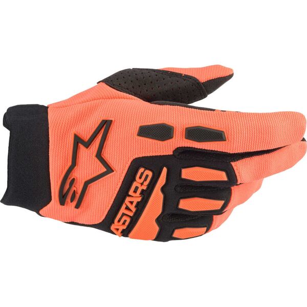 alpinestars full bore guanti motocross nero arancione m