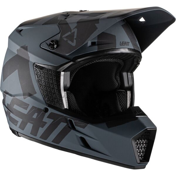 leatt moto 3.5 v22 casco motocross nero grigio 2xl