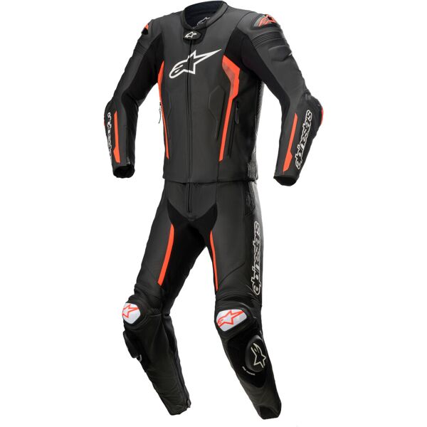 alpinestars missile v2 tuta in pelle della moto a due pezzi nero rosso 54