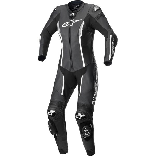 alpinestars stella missile v2 one piece motorcycle ladies leather suit nero bianco 44