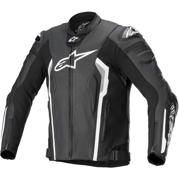 alpinestars missile v2 giacca in pelle motorcyle nero bianco 54