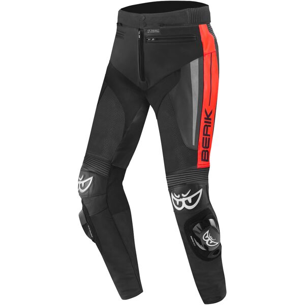 berik kendo pantaloni moto in pelle nero rosso 54