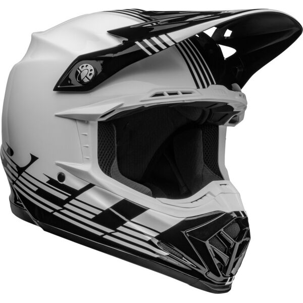 bell moto-9 mips louver casco motocross nero bianco xl