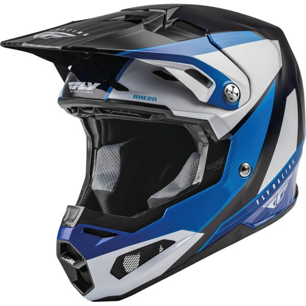 fly racing formula carbon prime casco motocross nero bianco blu xs