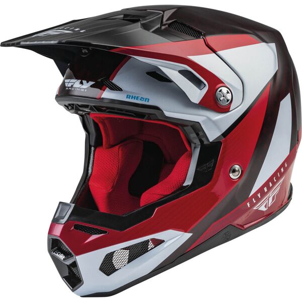 fly racing formula carbon prime casco motocross nero bianco rosso xs