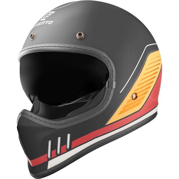 bogotto ff980 ex-r casco caferacer cross nero rosso giallo l