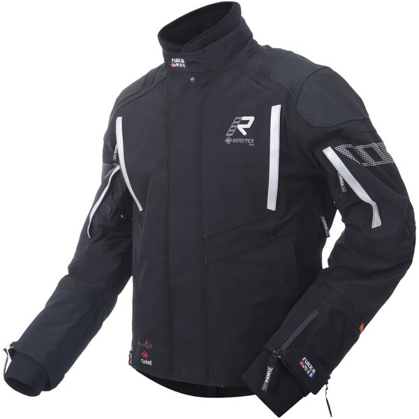 rukka shield-rd wp gtx giacca moto tessile nero bianco 52